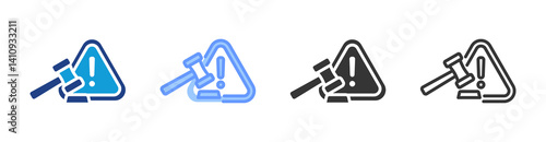 Sanction icon set multiple style collection