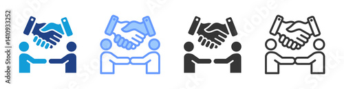 Bilateral Trade icon set multiple style collection