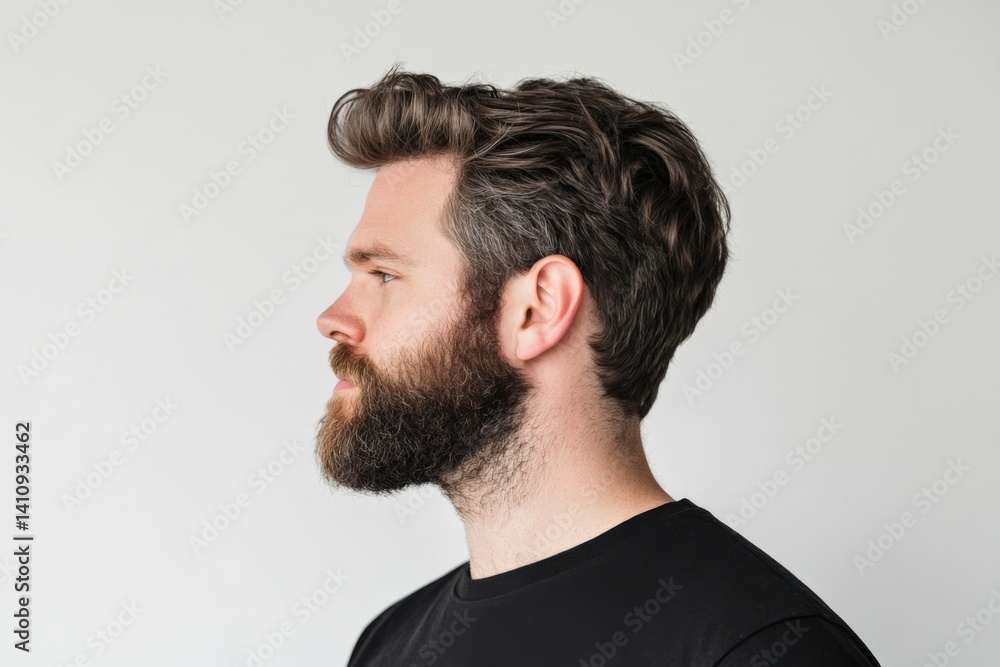 Fototapeta premium Profile of man with beard