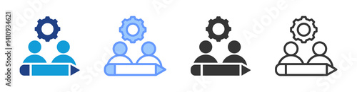 Informal Training icon set multiple style collection