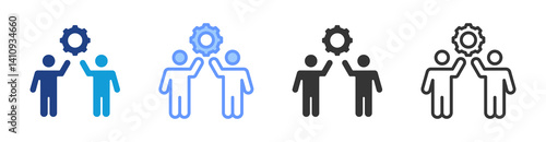 Work Based Learning icon set multiple style collection