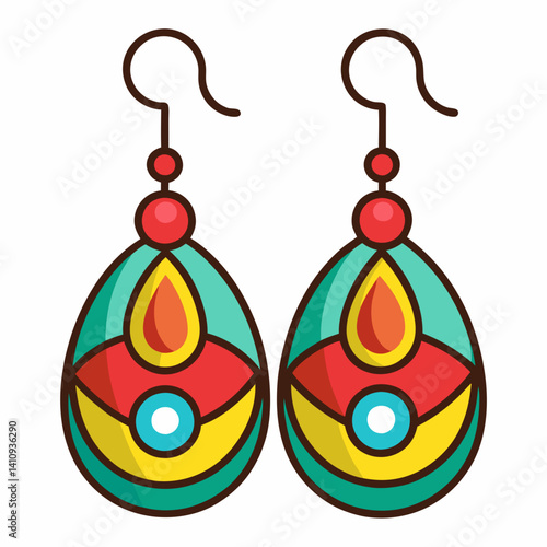 colorful illustration of a earrings