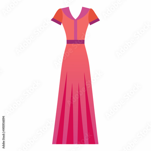 colorful illustration of a maxi dress