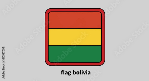 Free Download Computer-generated image featuring bold, cartoonish letters, thick black lines, and white interior highlights. Flag of Bolivia. Vector Illustration - GFXLoad