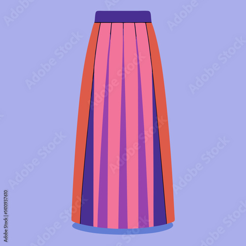colorful illustration of a maxi skirt