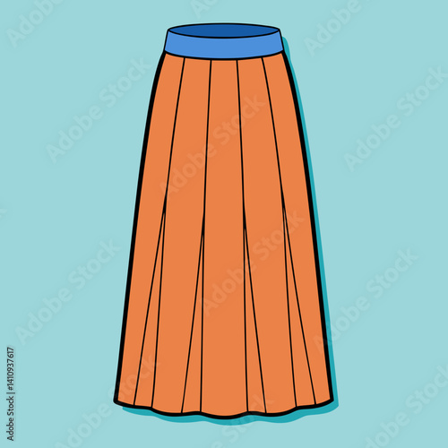 colorful illustration of a maxi skirt