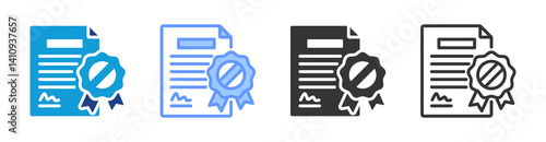 Affidavit icon set multiple style collection