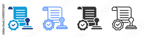 Notary icon set multiple style collection