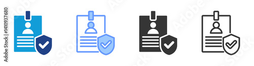 Authentication icon set multiple style collection