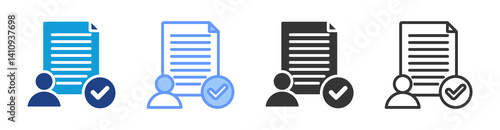 Attestation icon set multiple style collection