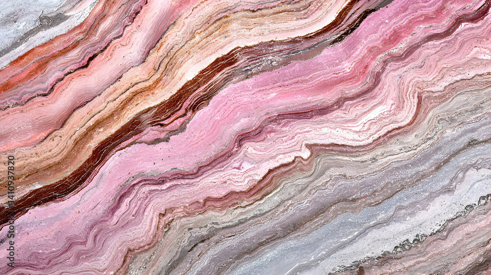 Fototapeta premium Abstract Marbled Pattern Background In Pink Beige Tones
