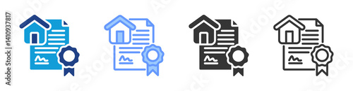 Deed icon set multiple style collection