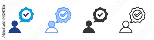 Affirmation icon set multiple style collection
