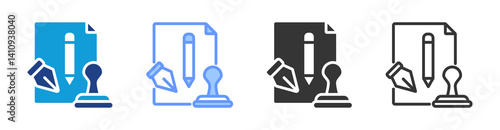Instrument icon set multiple style collection