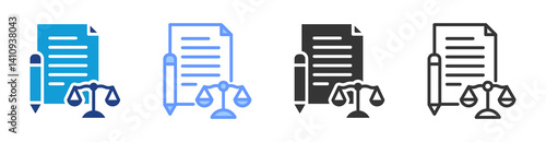 Legal Document icon set multiple style collection