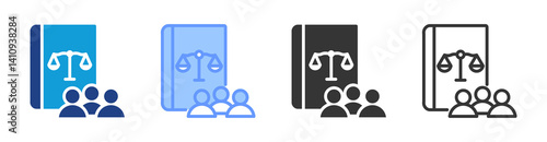 Civil Law icon set multiple style collection