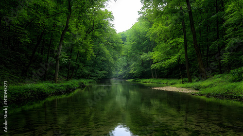 Serene Forest River Scene
