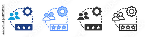 Peer Review icon set multiple style collection