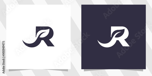 Obraz na plátně letter r with leaf logo design vector