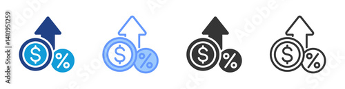 Margin icon set multiple style collection