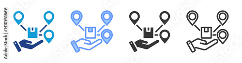 Distribution icon set multiple style collection