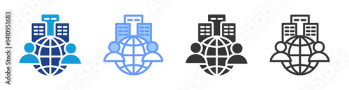 Outsourcing icon set multiple style collection