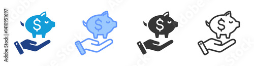 Cash Reserve icon set multiple style collection