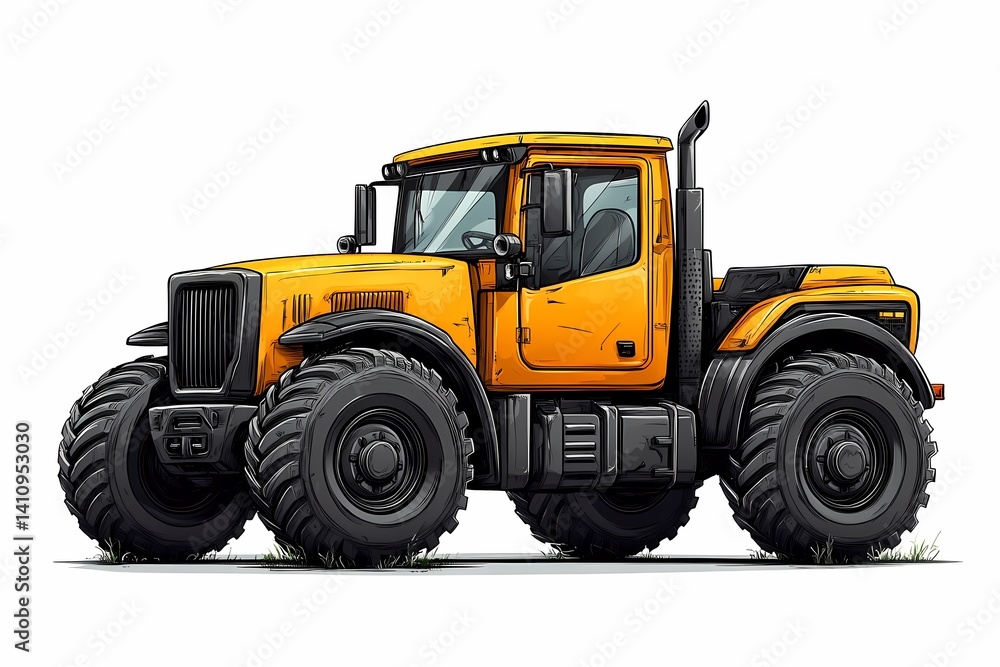 Yellow Agricultural Truck Tractor. Versatile Heavy Machinery for Modern Farming and Off-Road Rural Transportation Yellow Agricultural Truck Tractor. Versatile Heavy Machinery for Modern Farming and Off-Road Rural Transportation