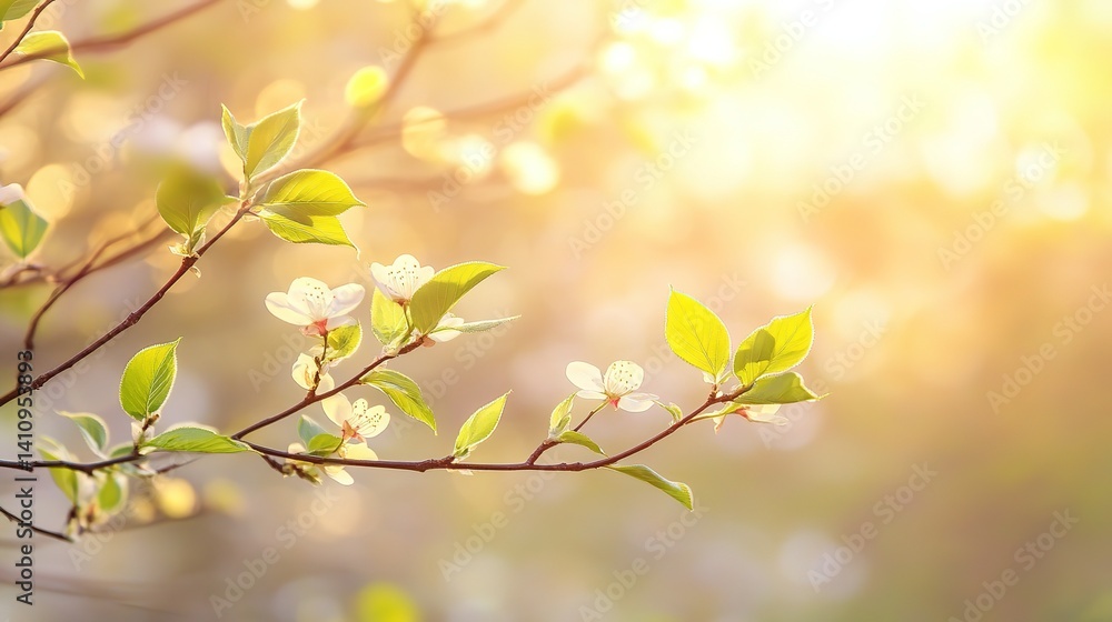 Delicate Willow Branches with Fresh Green Leaves, Soft Sunlight, Blurred Spring Blossoms, Serene Natural Scene
Delicate Willow Branches with Fresh Green Leaves, Soft Sunlight, Blurred Spring Blossoms, Serene Natural Scene