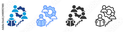 Trainee Program icon set multiple style collection