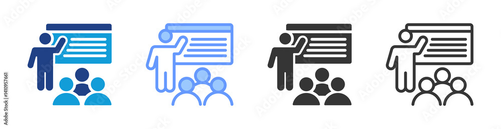 Instructional Courses icon set multiple style collection Instructional Courses icon set multiple style collection
