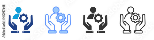 Work Based Learning icon set multiple style collection