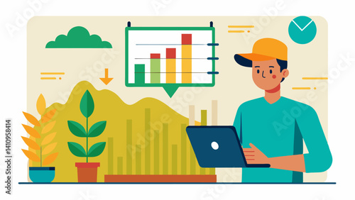 Employment of predictive modeling techniques to forecast crop yields and quality aiding in financial planning and budgeting.. Vector illustration