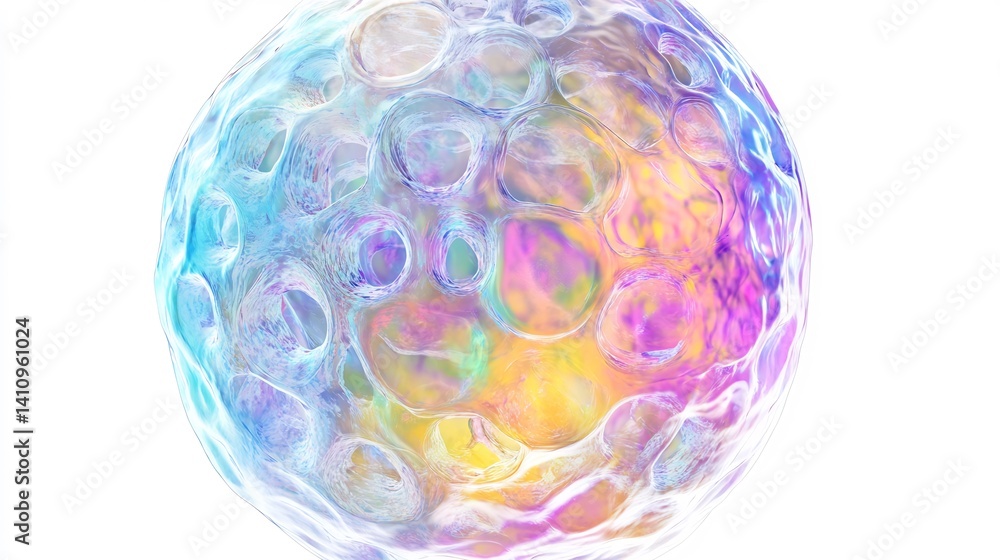 3D rendering of a cell, DNA highlighted in vibrant colors, clean style, white background, high resolution, no 3D rendering of a cell, DNA highlighted in vibrant colors, clean style, white background, high resolution, no
