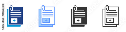Academic Transcript icon set multiple style collection