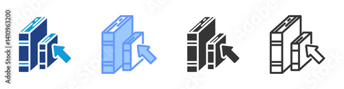 Library Resorce icon set multiple style collection