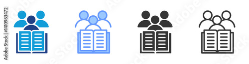 Study Groups icon set multiple style collection