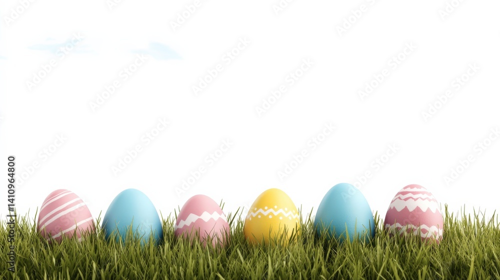 Colorful easter eggs in the grass Colorful easter eggs in the grass