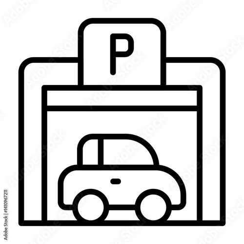 Pedestrian parking garage Icon