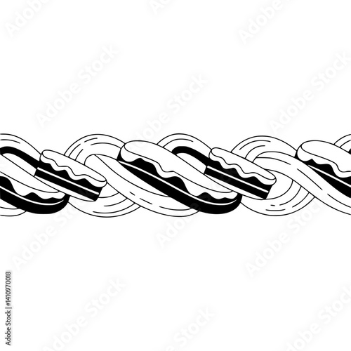 Abstract Black & White Eclair Border, Minimalist Design