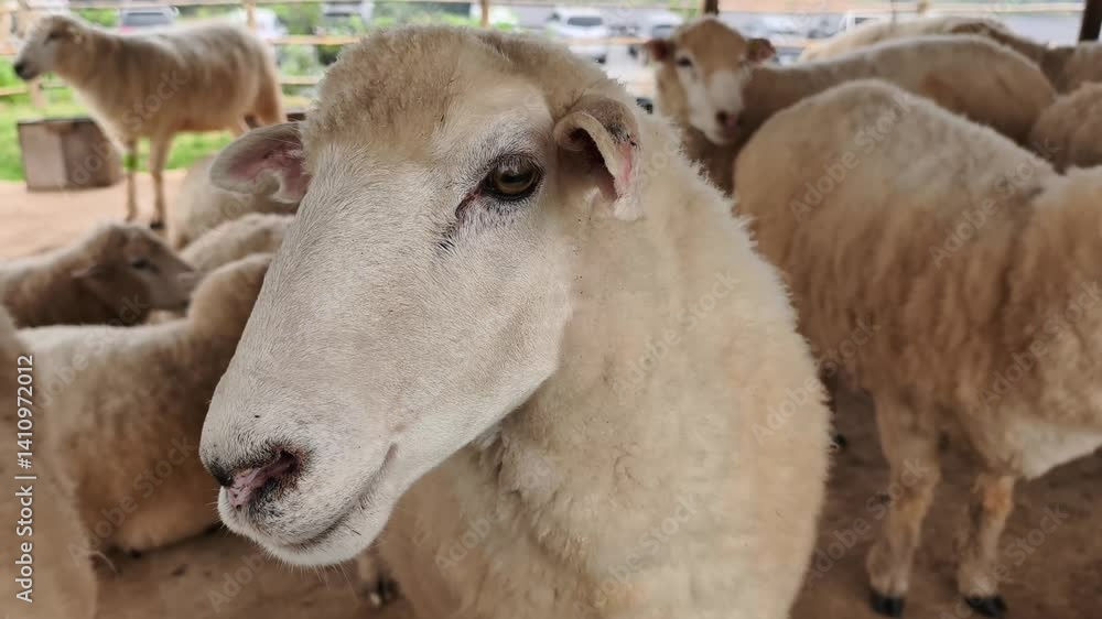 The sheep stood and looked. The sheep stood and looked.