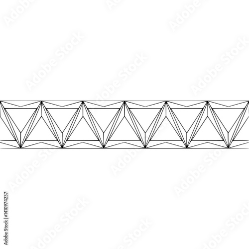Obraz na płótnie Minimalist Geometric Pattern Border on White Background w salonie