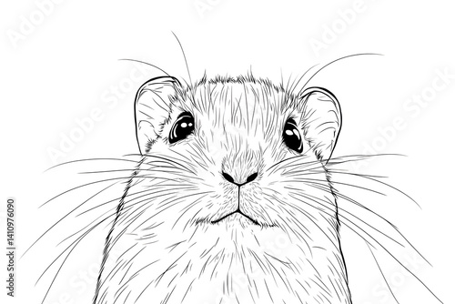 Obraz na płótnie Cute rodent sketch grayscale illustration w salonie