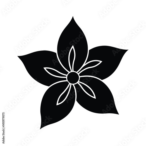 jasmine flower silhouette vector icon illustration