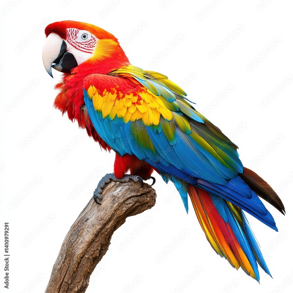 Fototapeta premium Colorful parrot perched on branch