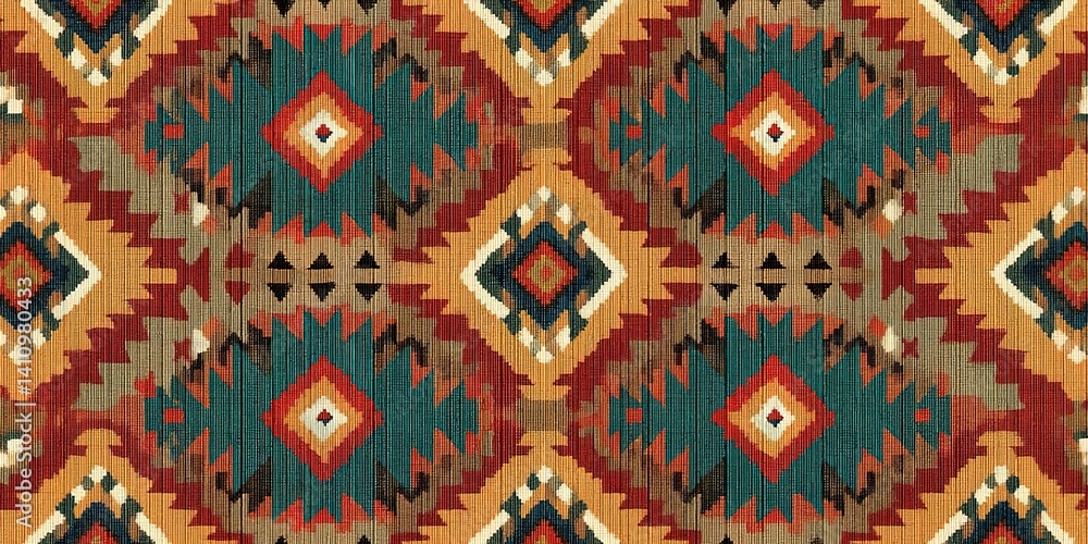 Ethnic geometric patterns with diamonds and triangles embody cultural heritage. Used in textile designs or decor, they symbolize tradition and artistry. Ethnic geometric patterns with diamonds and triangles embody cultural heritage. Used in textile designs or decor, they symbolize tradition and artistry.