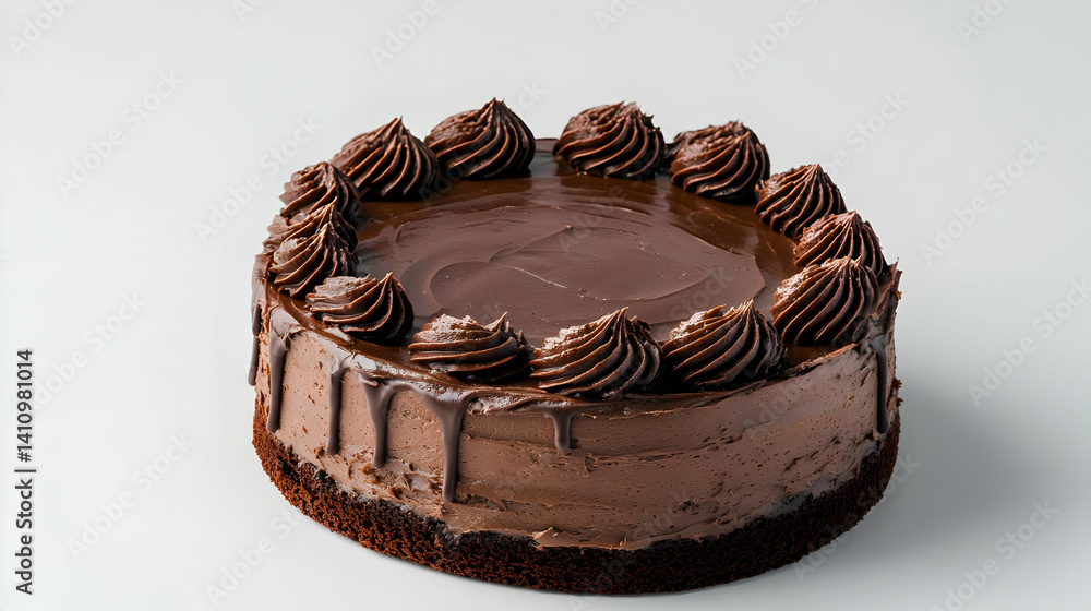 Chocolate Cake On White Background
