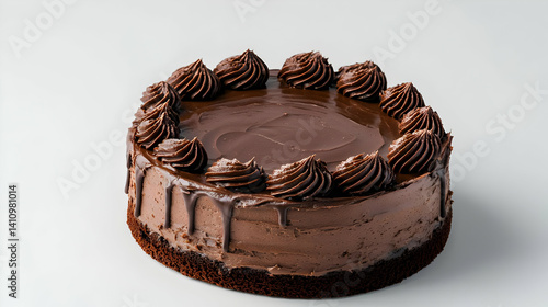 Obraz na płótnie Chocolate Cake On White Background w salonie