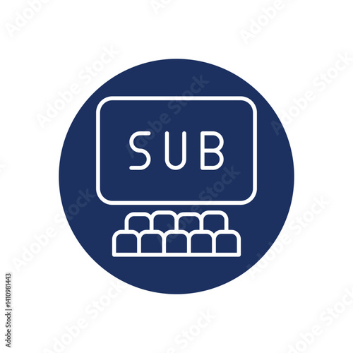 Movie With Subtitles icon vector stock illustration