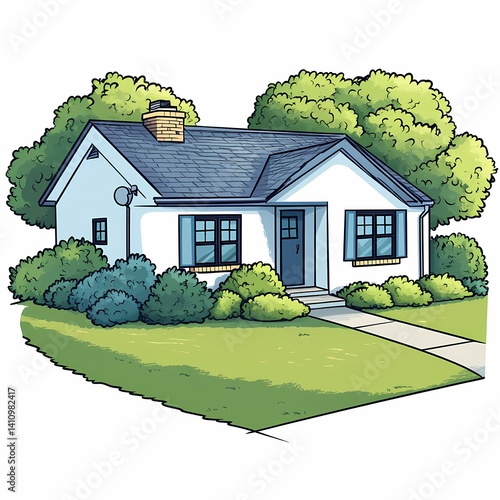 Charming Cottage Style Dream Home with Lush Landscaping and Curb Appeal in a Sunny Suburban Neighborhood